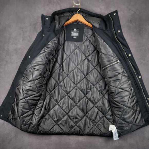 DC Shoes Canondale Hooded Parka Mens Large Black Canvas Winter Jacket - Picture 3 of 11